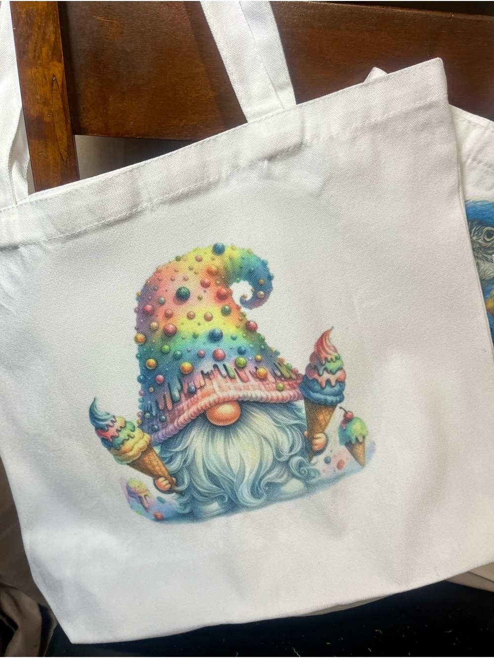 Rainbow Gnome Canvas Tote Bag